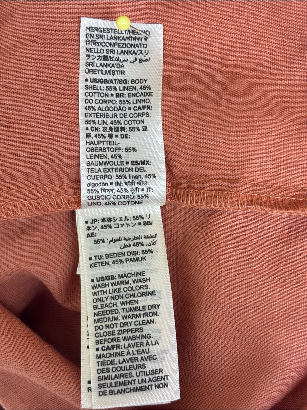 Goodthreads Rust Linen Blend Tiered Flutter Sleeve Mini Dress Pockets XS - Picture 9 of 9